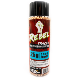 Rebel 6mm Tracer BBs - 3300ct Bottle (0.25g) - Red